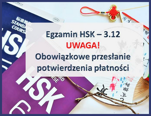 Egzamin HSK - UWAGA!